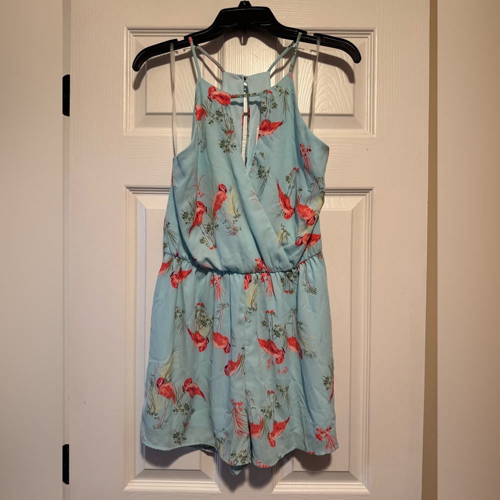 Flamingo Print Romper M - Picture 2 of 6